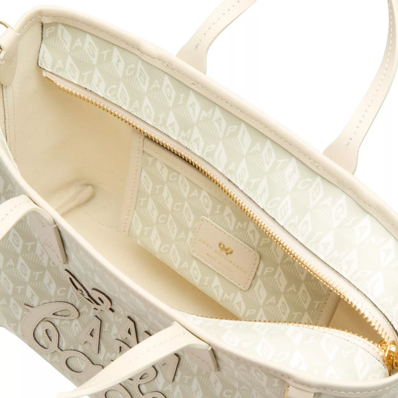 ANYA HINDMARCH I Am A Plastic Bag XS Motif Tote Bag - Chalk