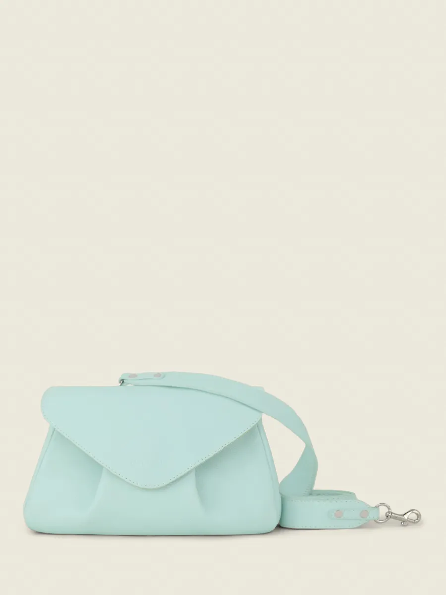 Blue Leather Cross-Body Bag for Women - Suzon M Pastel Baby Blue | PAUL MARIUS