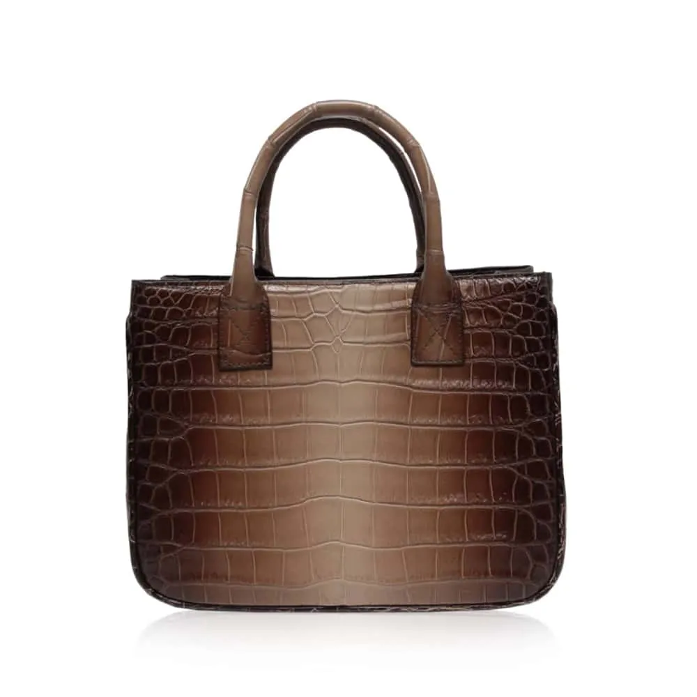 --Caddy crocodile belly leather handbag-