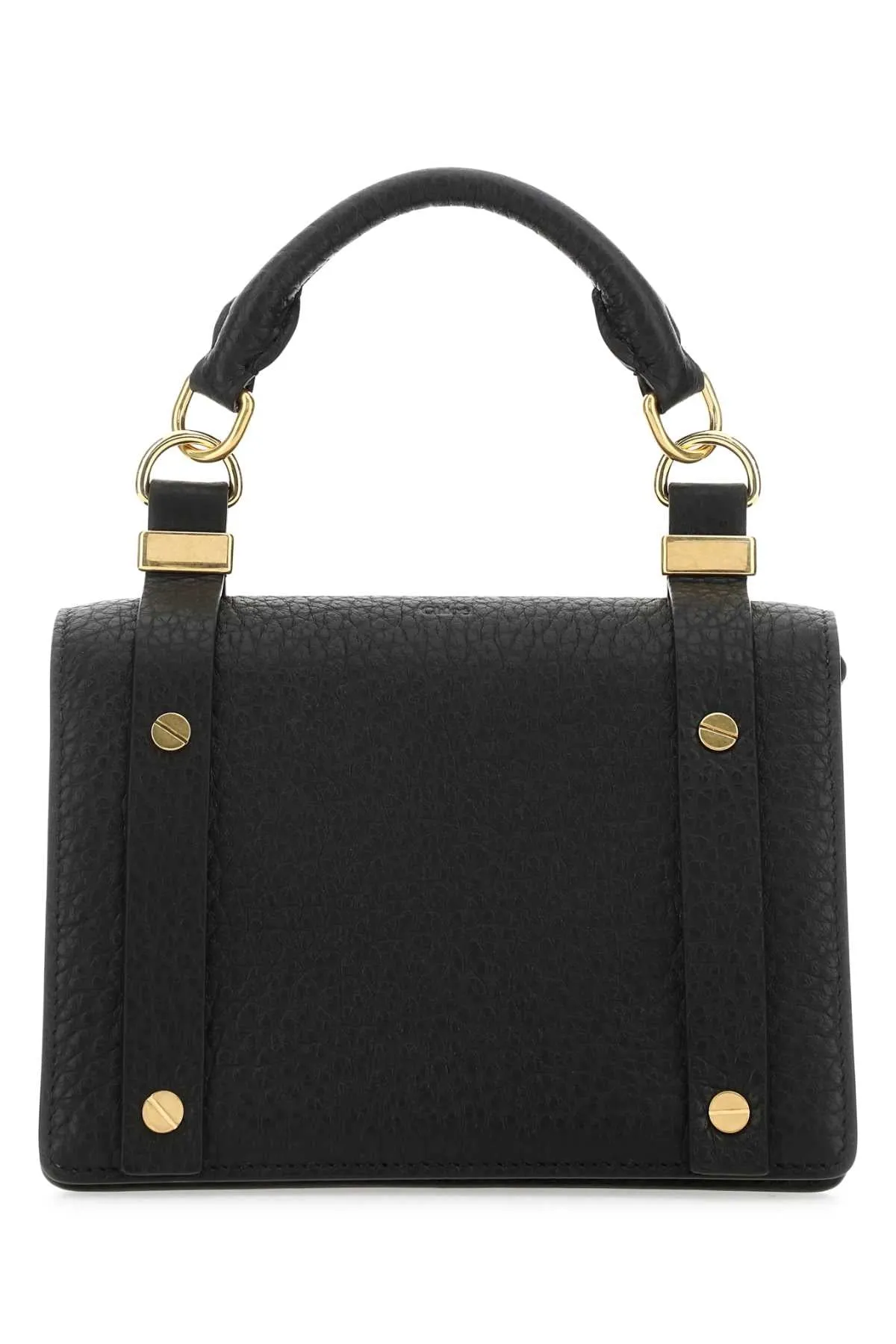 Chloe Black Leather Small Ora Handbag