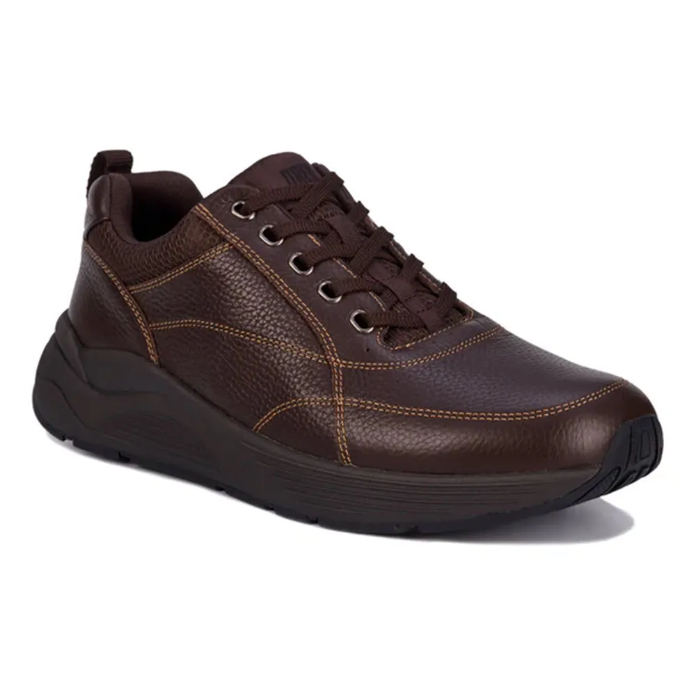 DREW MAKER PEBBLED LEATHER LACE OXFORD BROWN - MENS
