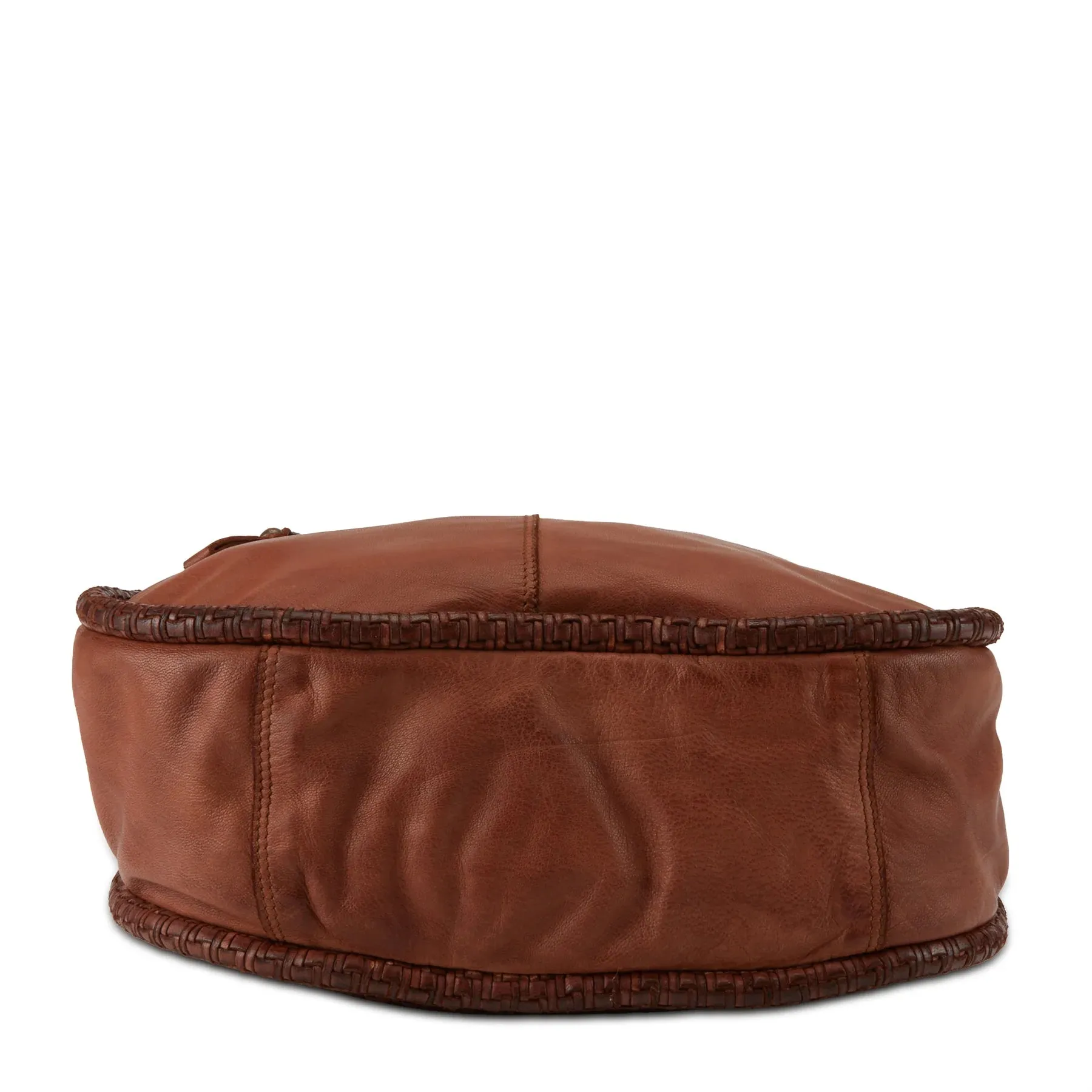  Fabulously Scrumptious Spiral Leather Handbag in Camel  