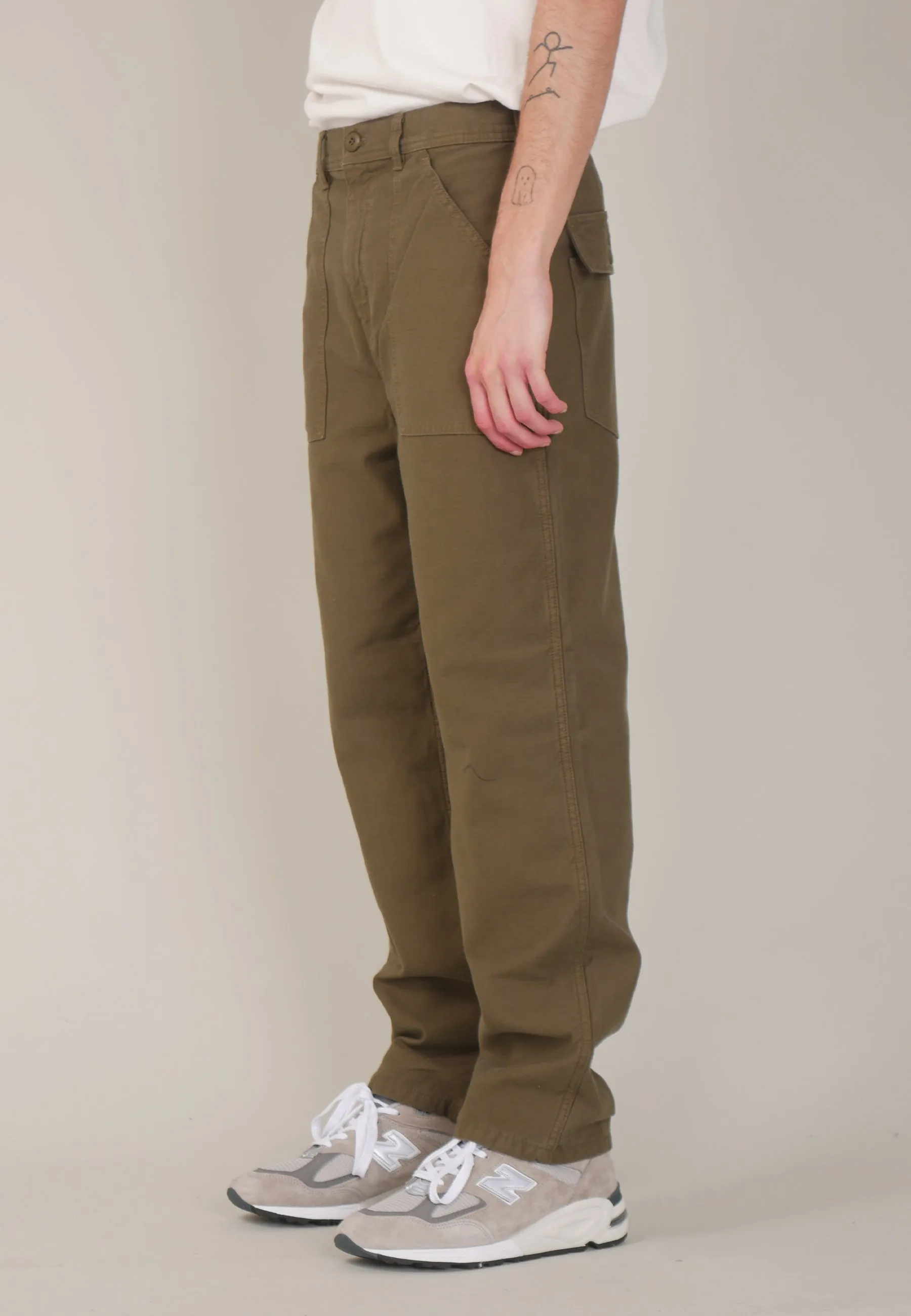 Fat Pant - Olive Sateen