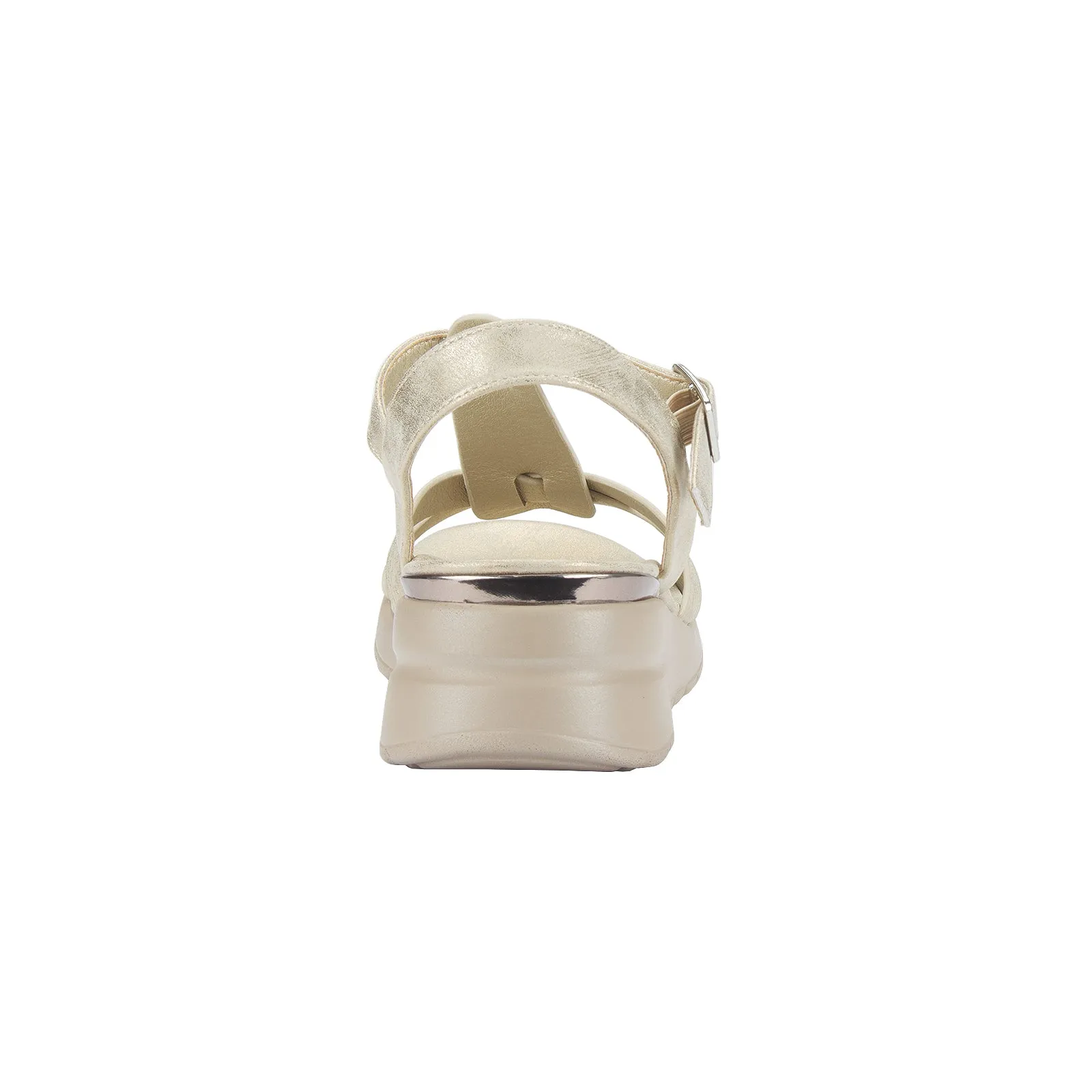 Fawn women's shiny cross strap platform sandal