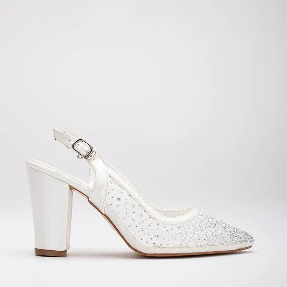 Forever & Always Shoes Monique Lace Slingback Ivory White