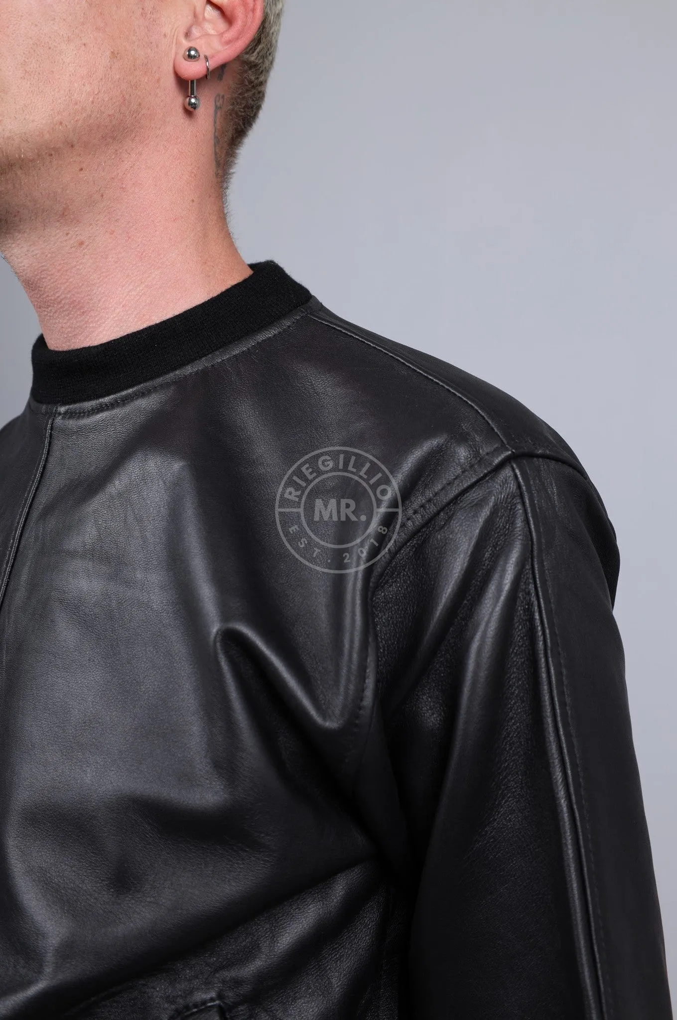 Full Black Leather Sweater
