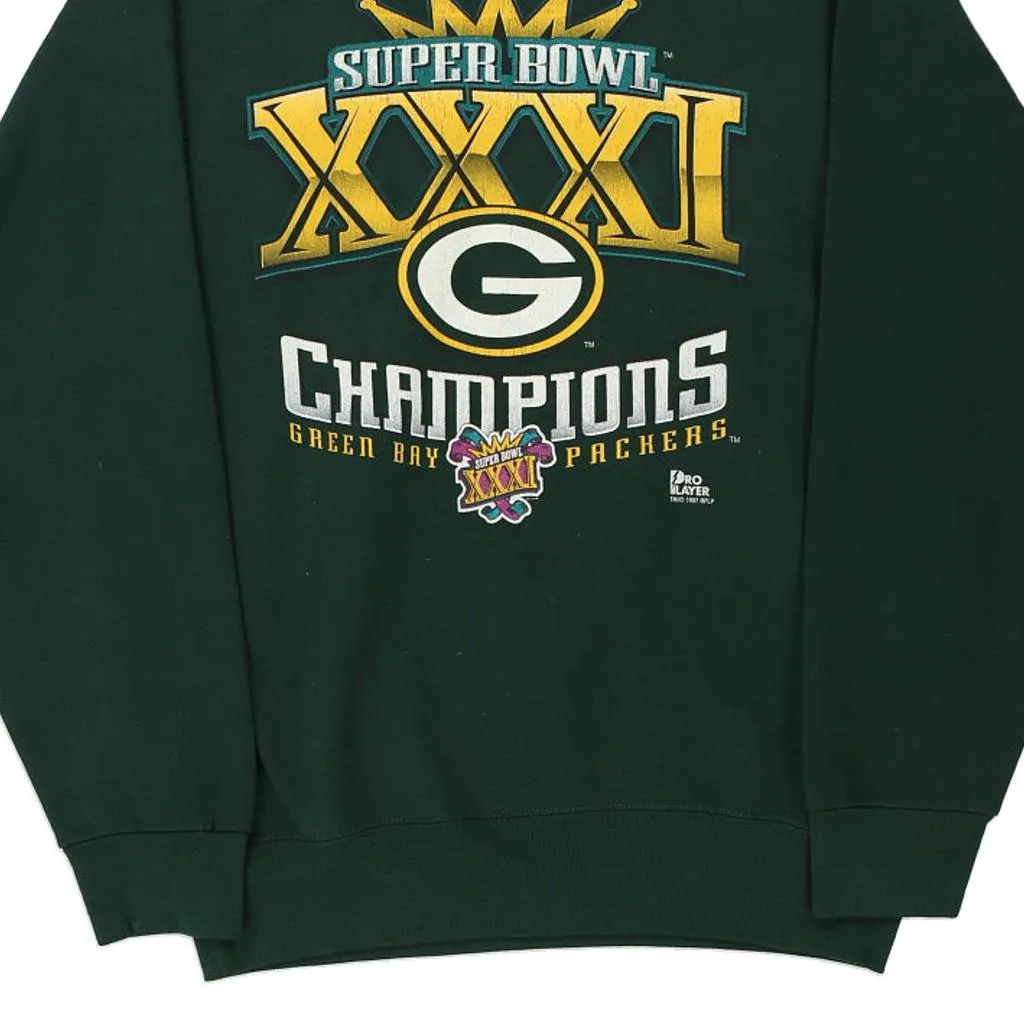 Green Bay Packers Super Bowl XXXI Pro Player NFL Sweatshirt - Large Green Cotton Blend