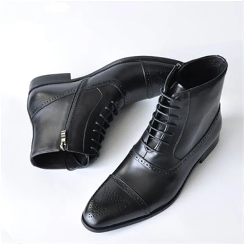 il Capo - Classic Leather Boots For Men with zipper