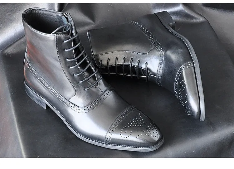 il Capo - Classic Leather Boots For Men with zipper