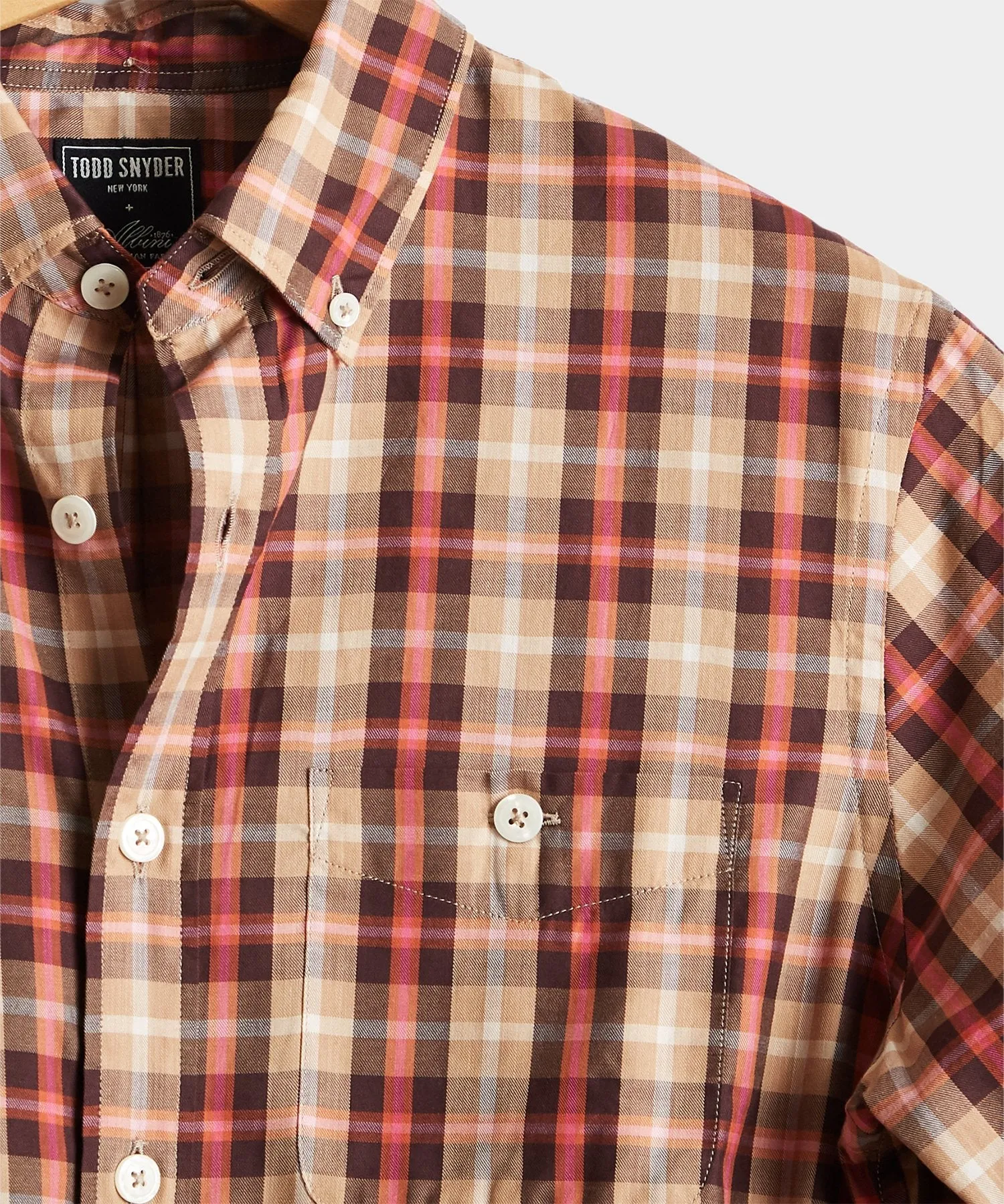 Italian Pink Plaid Button Down Shirt