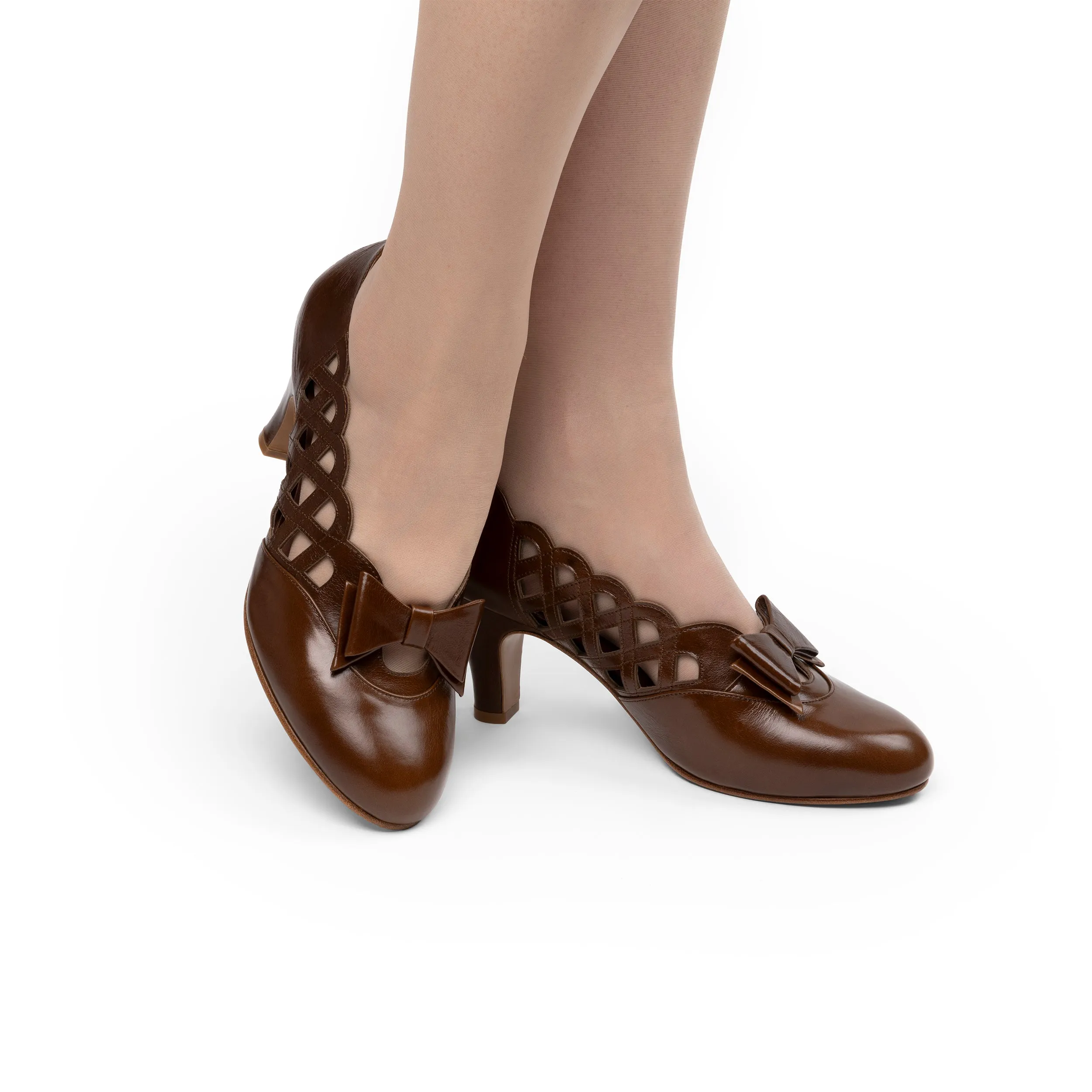 Jessie Vintage Pumps Wide (Brown)