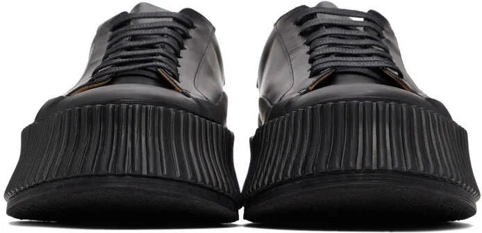 Jil Sander Black Leather Platform Sneakers
