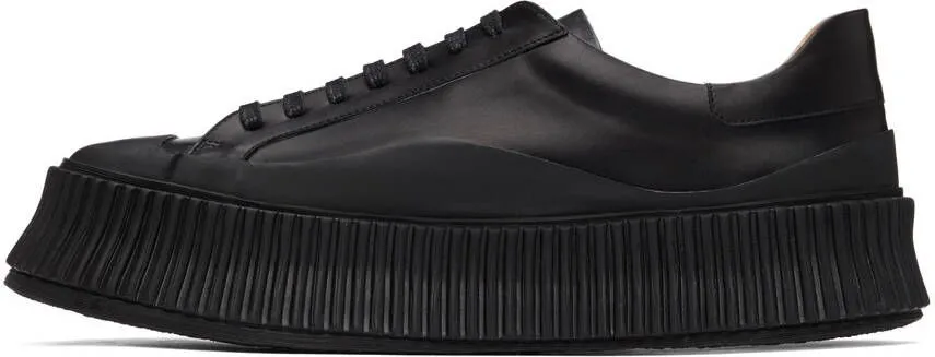 Jil Sander Black Leather Platform Sneakers