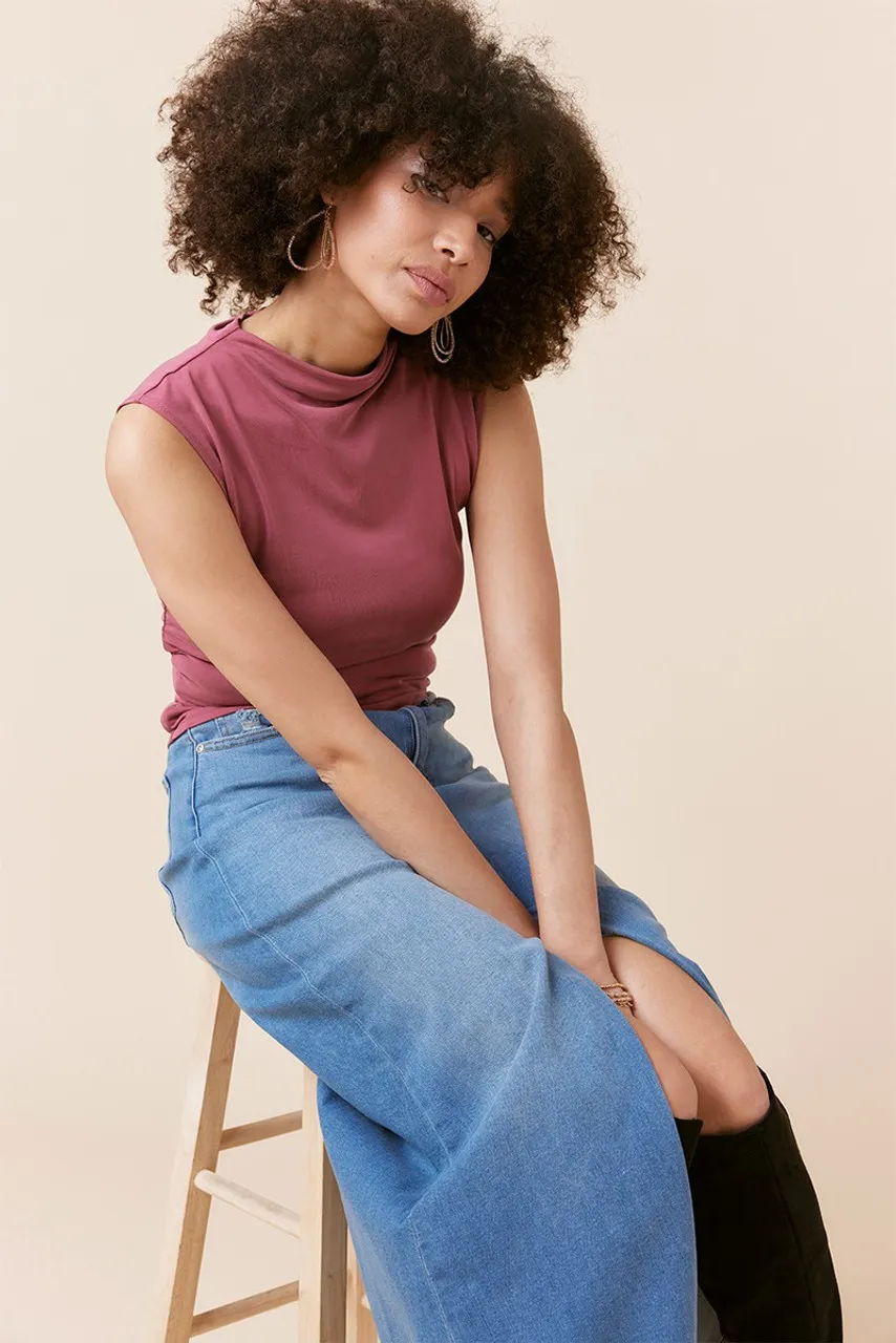 Kathryn High Neck Sleeveless Top