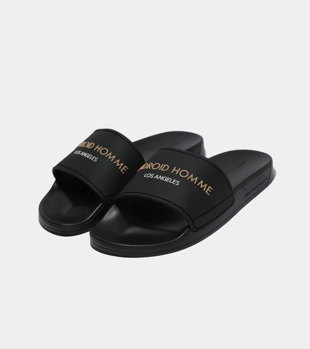 Laguna Beach Slide | Black Beige Logo AHC232-02