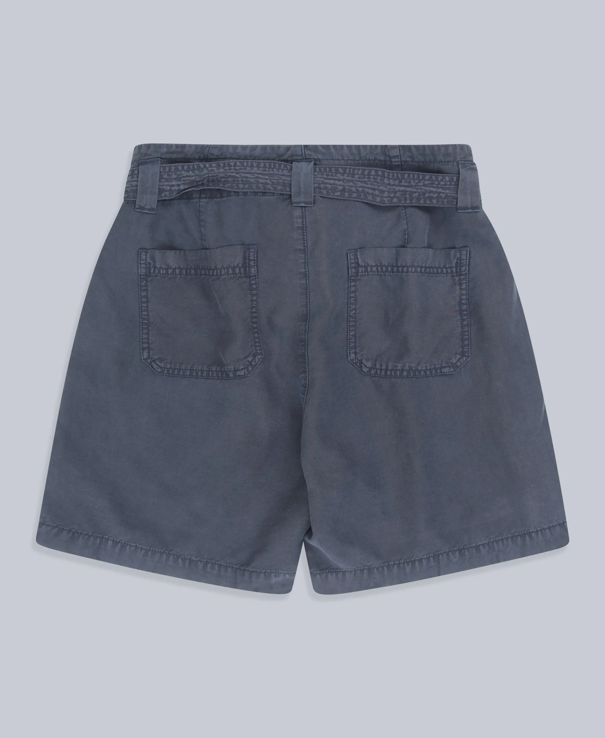 Loren Womens Paper Bag Shorts - Navy