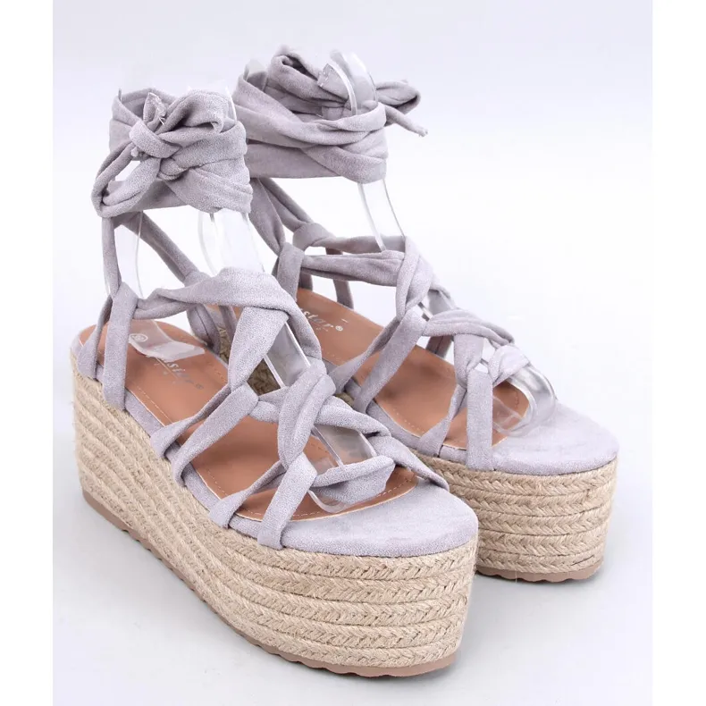Manon Gray platform espadrilles grey