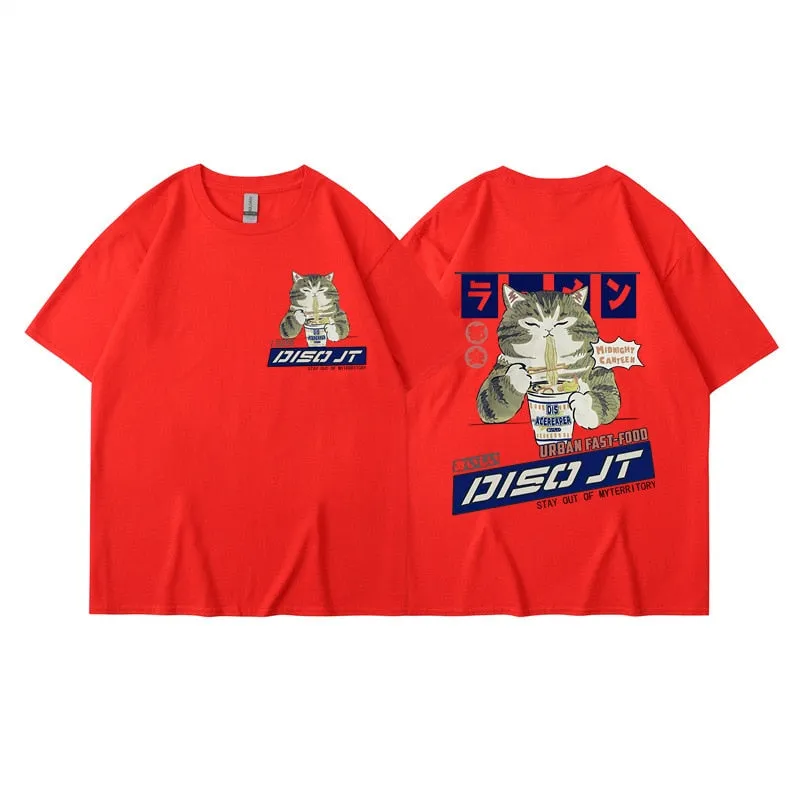 Midnight Canteen Cat Graphic T-Shirt