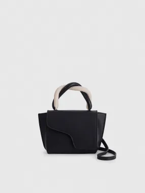 Montalbano Black/Linen Leather/Nappa Mini handbag