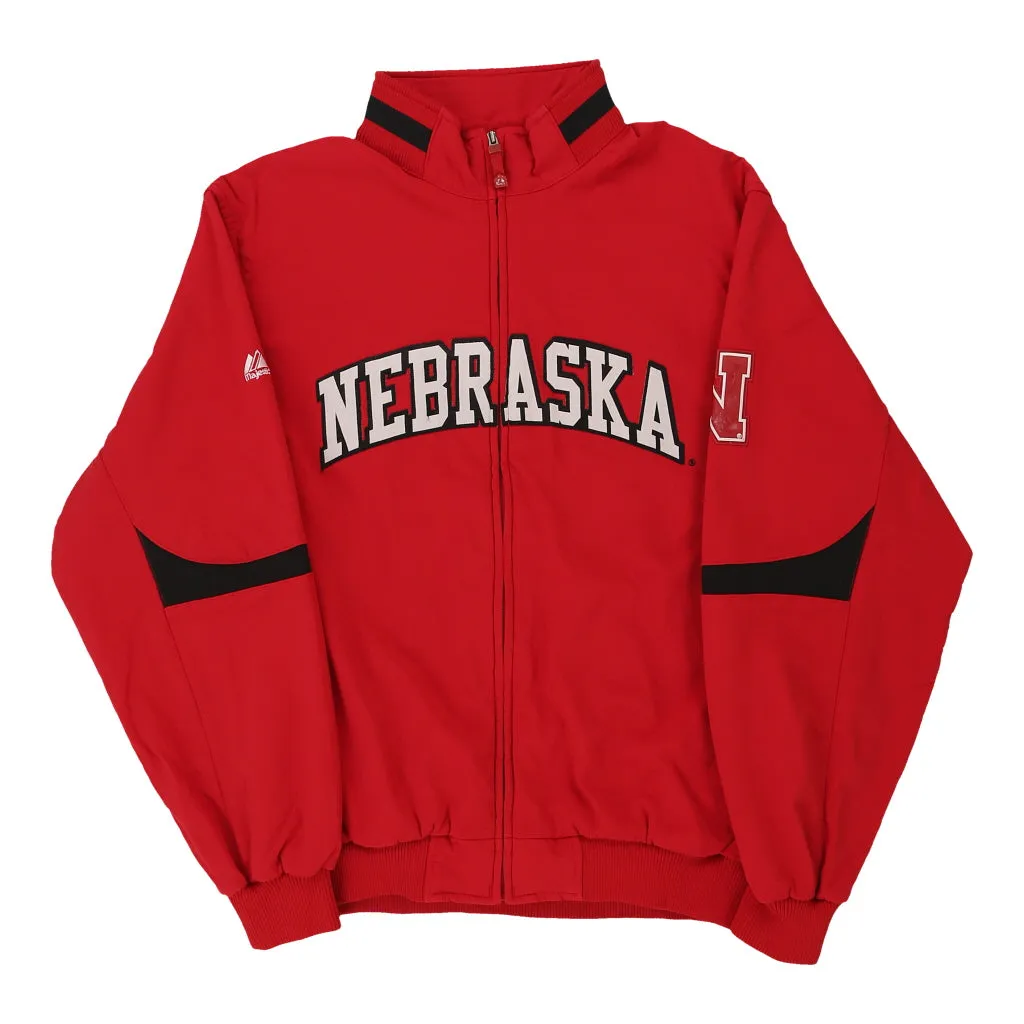 Nebraska  Majestic College Jacket - XL Red Polyester