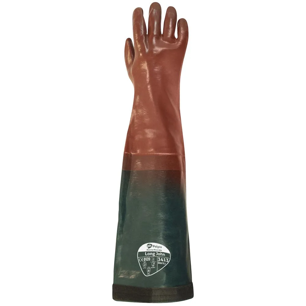 Polyco Long John PVC Coated Gauntlet Gloves 64cm 3413