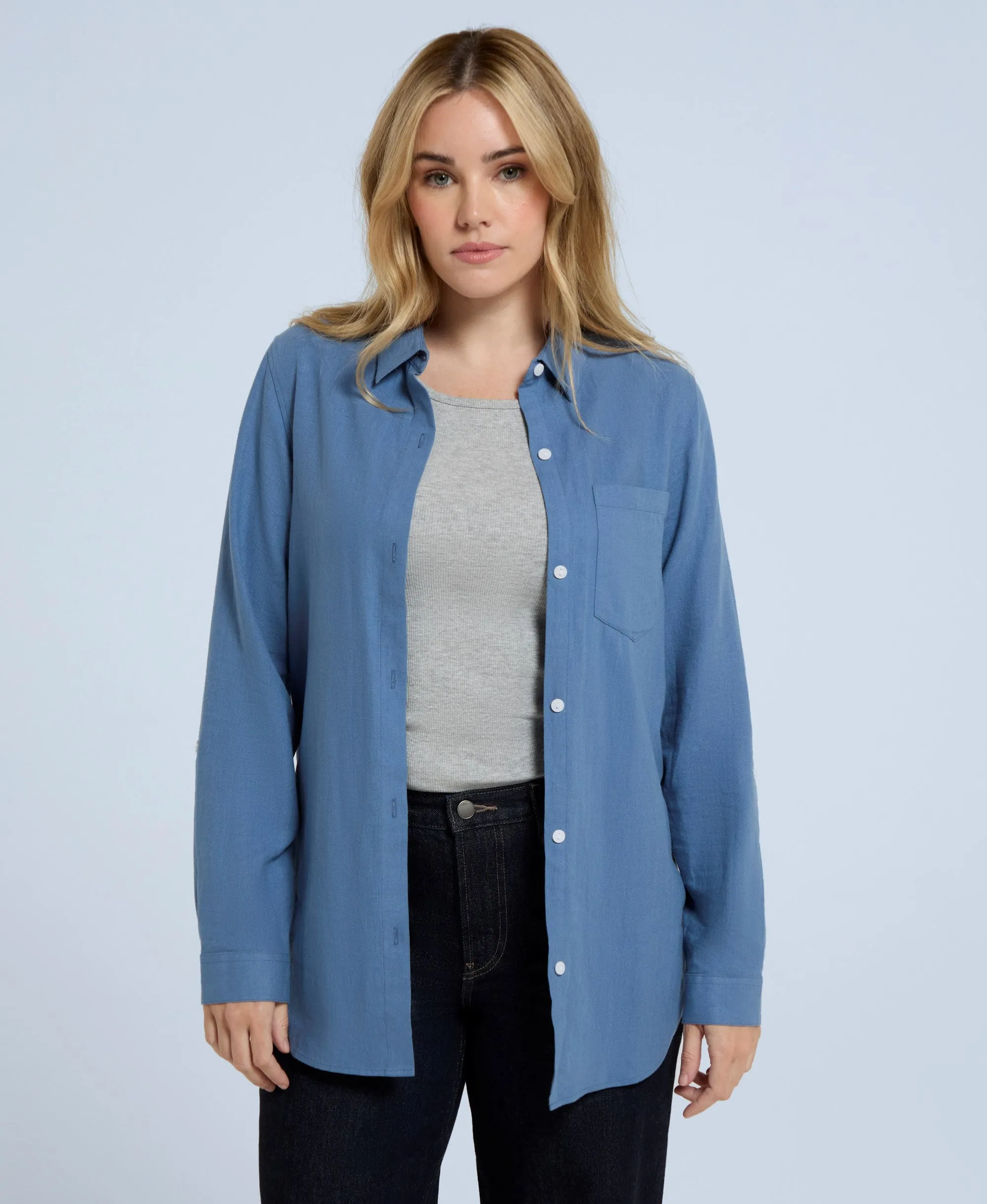 Seya Womens Beach Shirt - Corn Blue