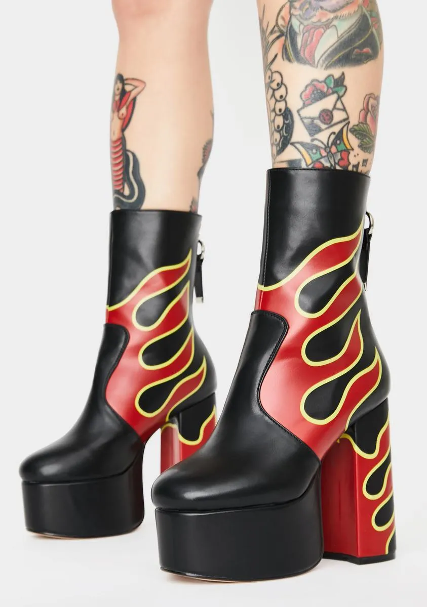Sizzlin Hot Platform Ankle Boots-