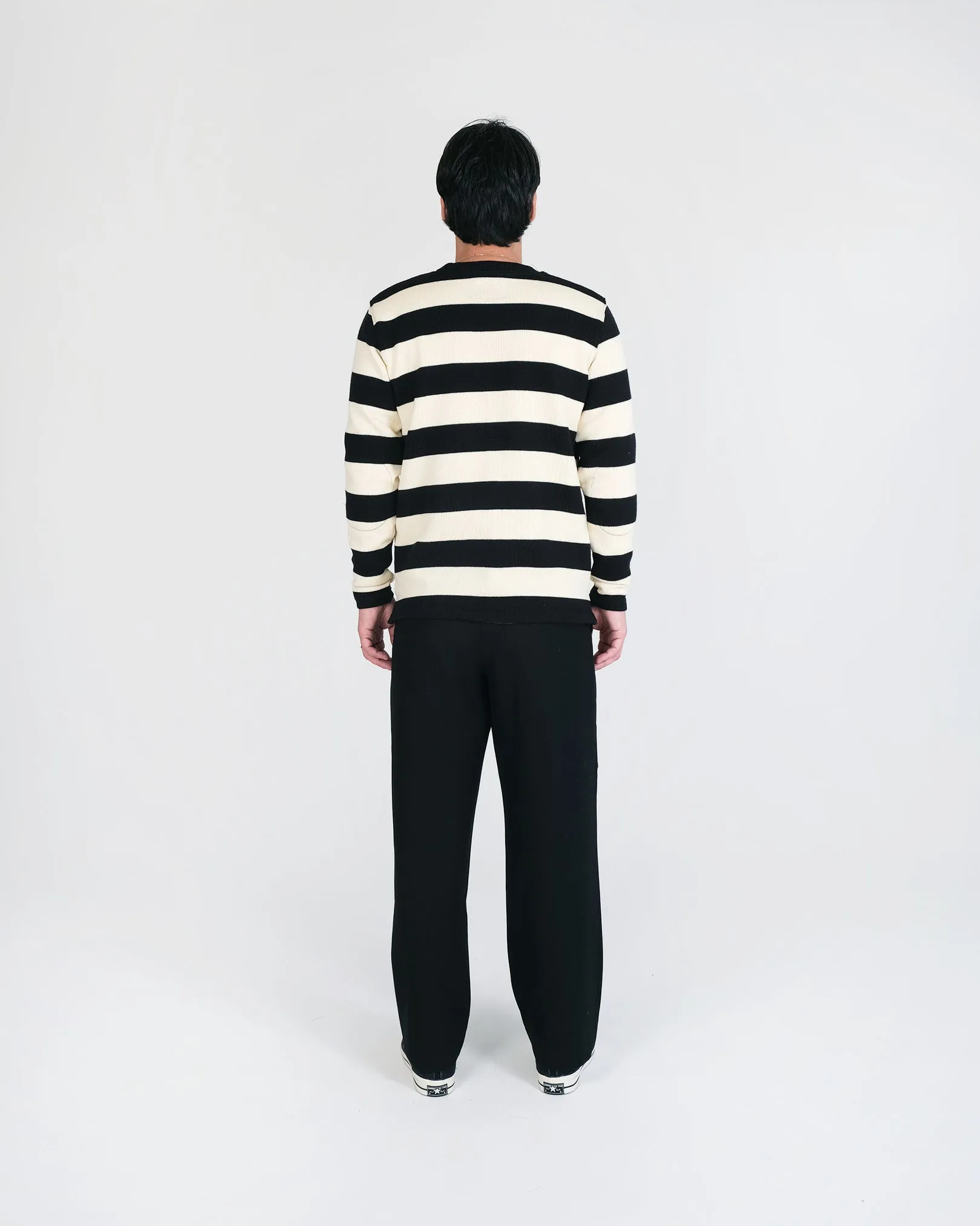 Striped Naval Crew  - Black / Off White