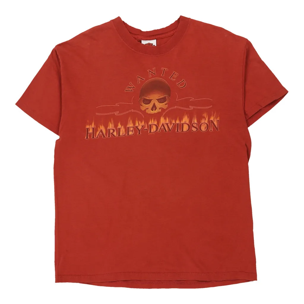Tacoma WA Harley Davidson Graphic T-Shirt - Large Red Cotton
