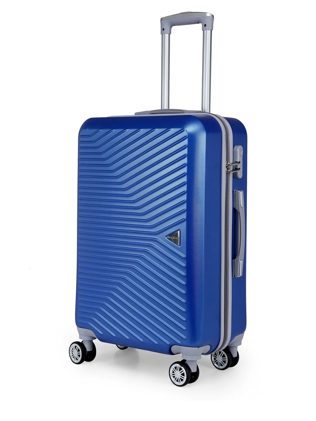 Teakwood Unisex Blue Trolley Bag - Medium