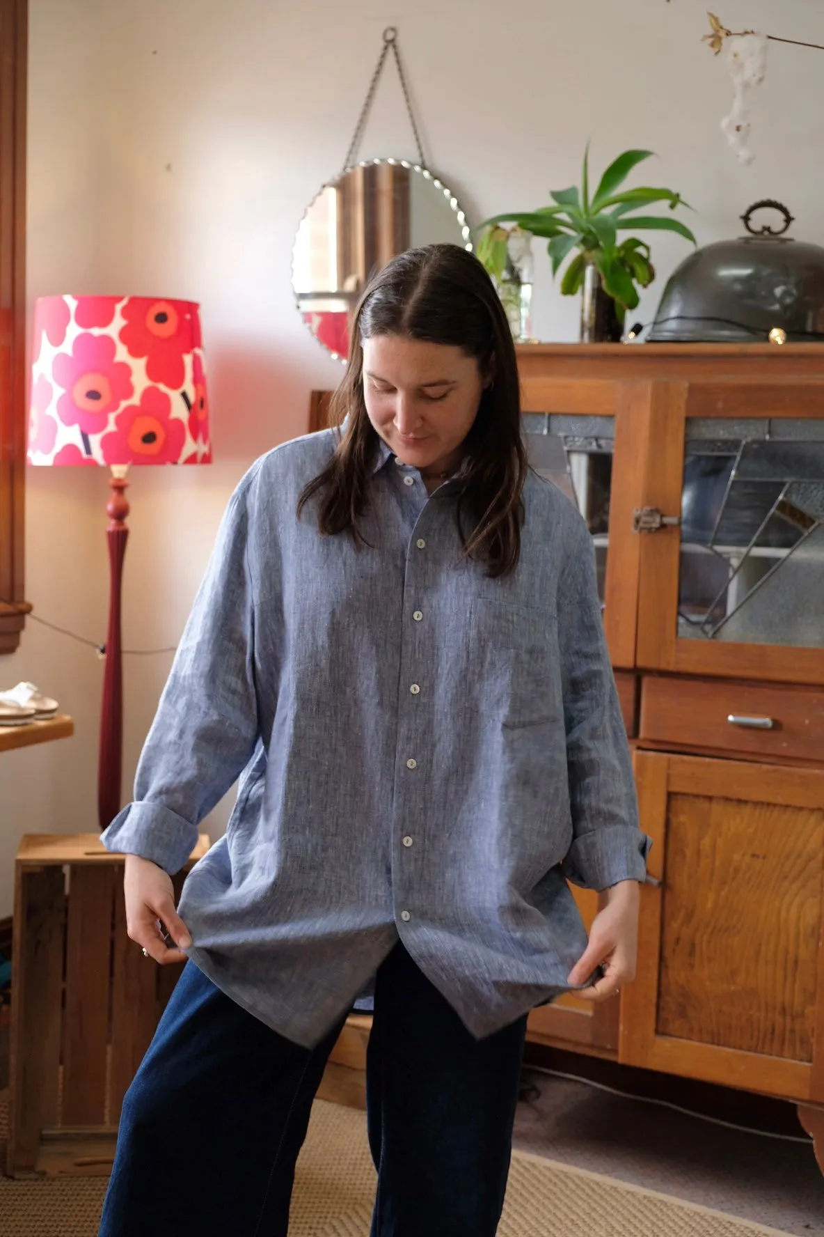 The Handsome Man Shirt - Denim CROSS DYE