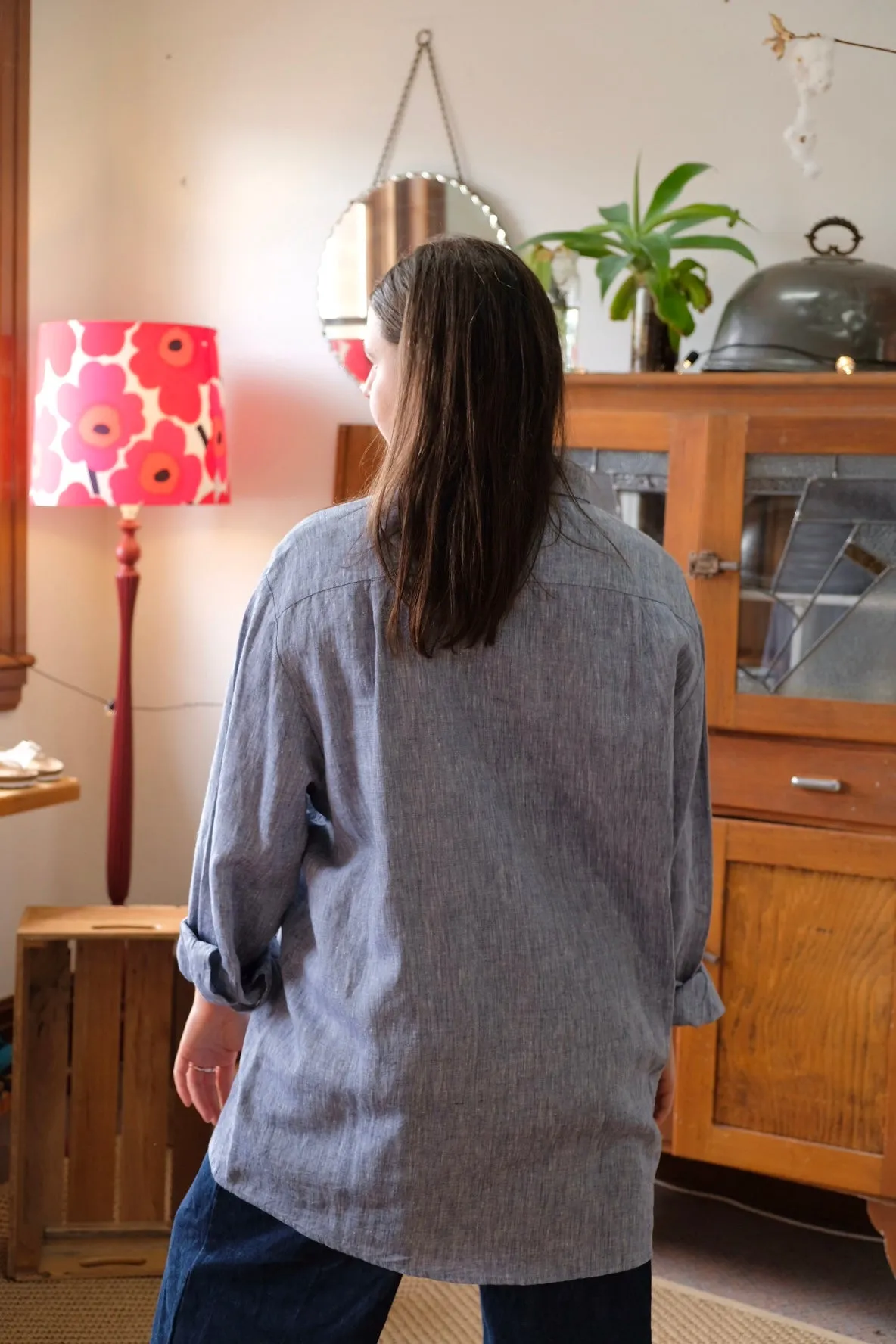 The Handsome Man Shirt - Denim CROSS DYE