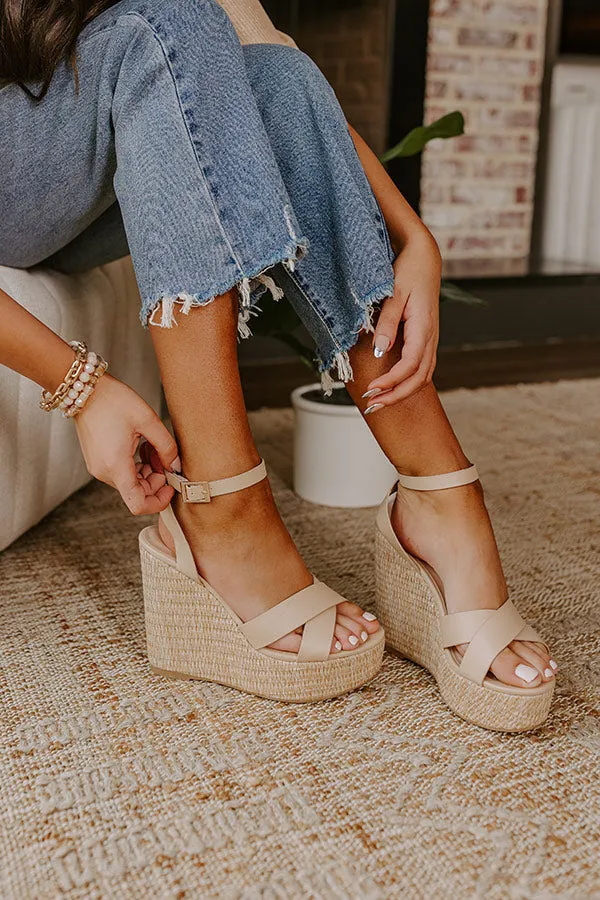 The Kendal Faux Leather Wedge in Natural
