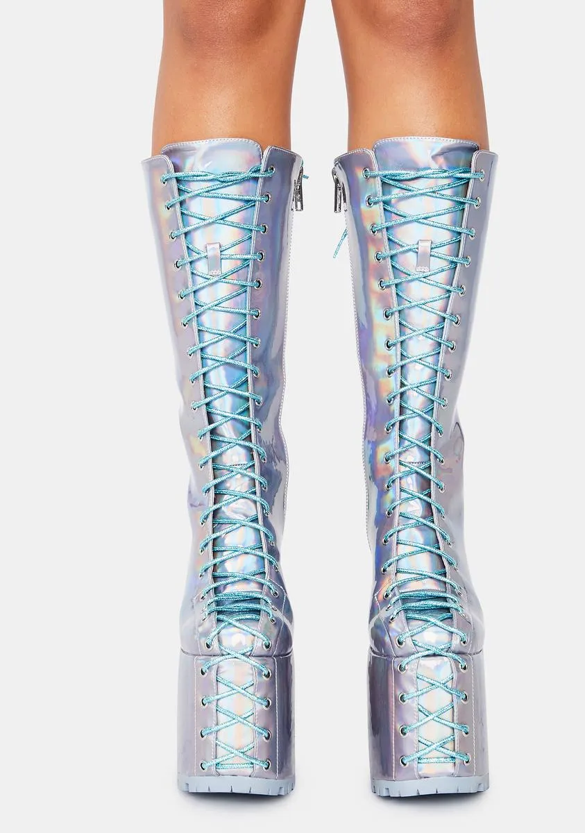 Time Warp Holographic Platform Boots-
