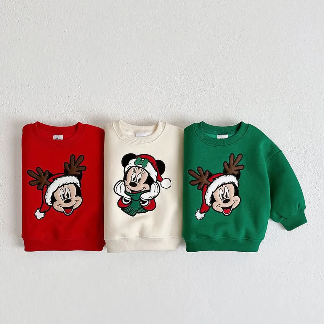 Toddler W24 Disney Embroidery Holiday Sweatshirt (1-10y) - 3 Colors