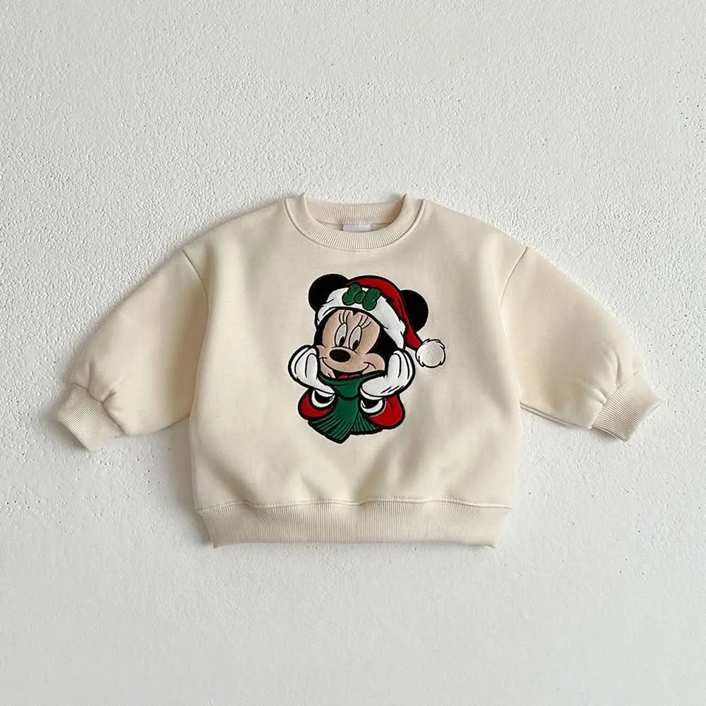 Toddler W24 Disney Embroidery Holiday Sweatshirt (1-10y) - 3 Colors