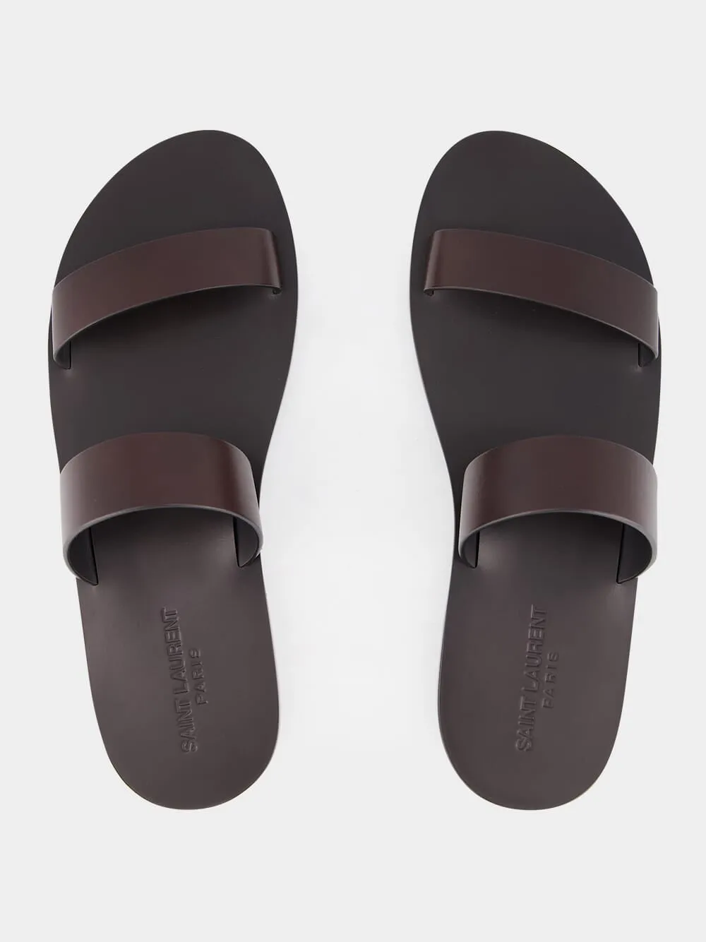 Ultra Dark Brown Pepe Leather Slide Sandals