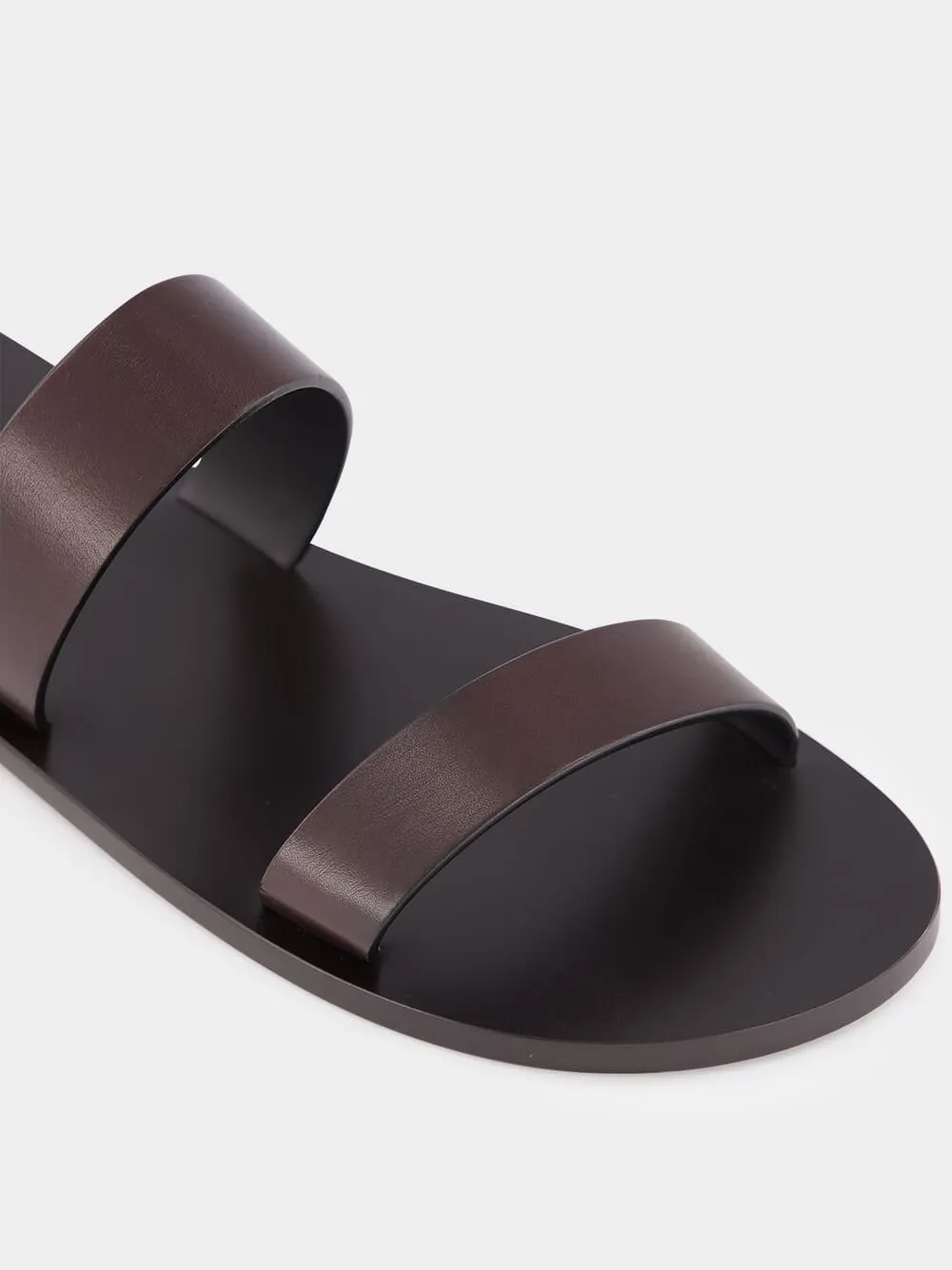Ultra Dark Brown Pepe Leather Slide Sandals