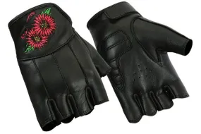 Women's Embroidered Fingerless Gloves