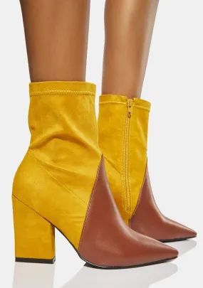 Yellow Clarence Ankle Boots-